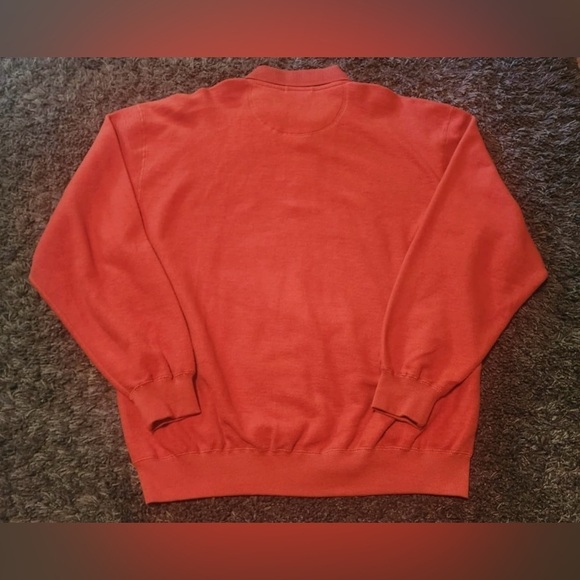 Page & Tuttle Men’s Collared 1/4 Button Burnt Orange Fleece Golf Pullover NWOT - Picture 2 of 7